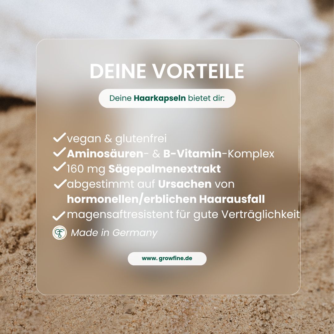Growfine® Haarkapseln mit Sägepalme und Nährstoffen (60-Tage-Kur)